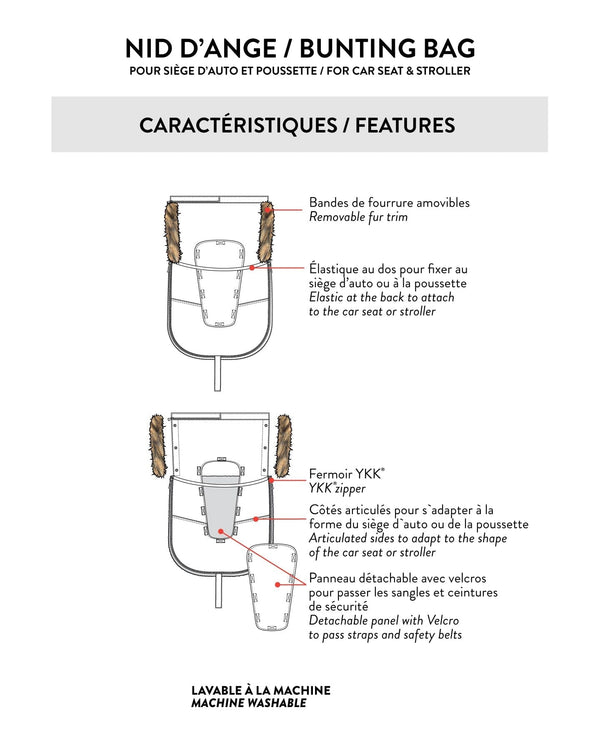 Bunting Bag Designed For Car Seat And Stroller Purple Gray - H10A401_591