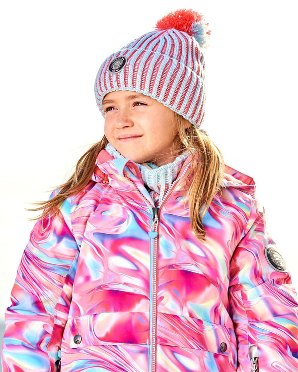 Knit Hat Air Blue And Coral - G10ZK02_000