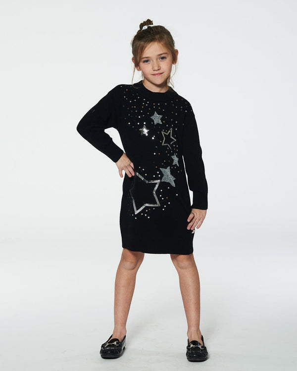 Knitted Dress With Sequins Black Dresses Deux par Deux