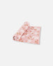 Printed Muslin Blanket Pink And White Flowers - G30AD_067