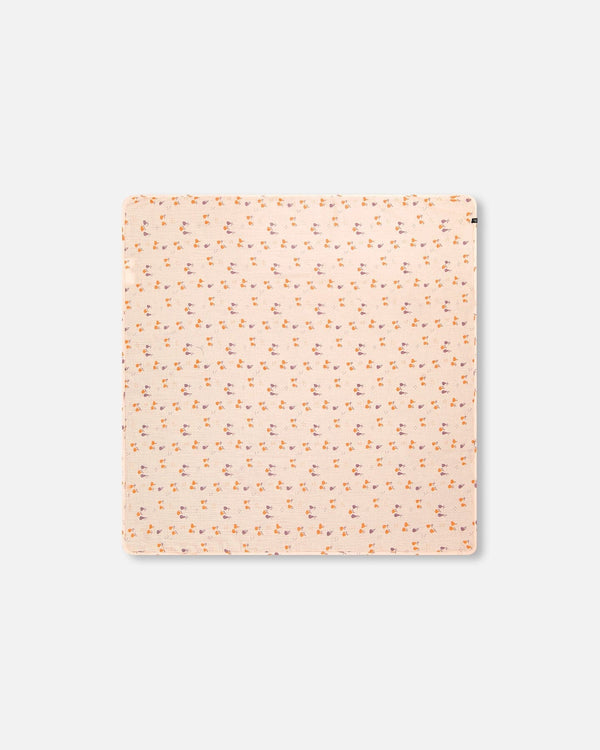 Printed Muslin Blanket Peach With Pears - G30AD_070