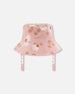 Printed Muslin Bucket Hat Pink And White Flowers - G30AH_067