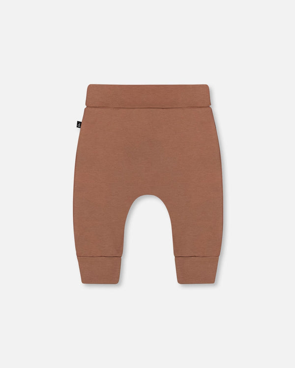 Printed Organic Cotton Evolutive Pant Brown And Monkeys - G30C20_144