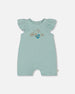 Organic Cotton Romper With Frills Light Blue - G30F40_410