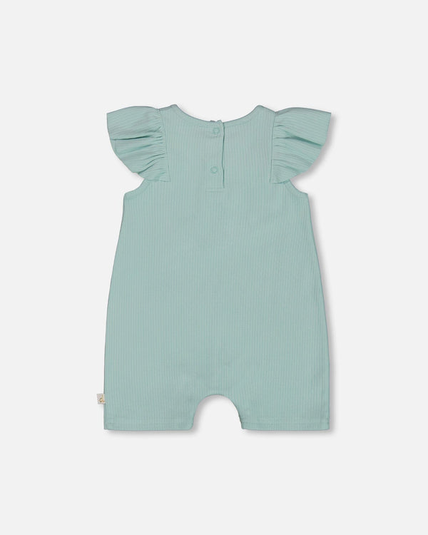 Organic Cotton Romper With Frills Light Blue - G30F40_410