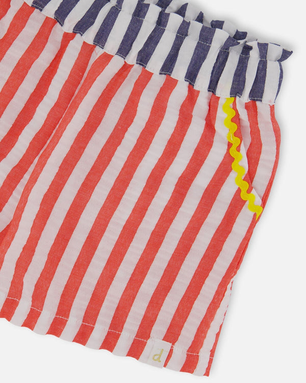 Seersucker Short Red, White, And Black - G30G27_829