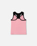 Organic Cotton Racerback Tank Top Candy Pink And Black - G30K70_605