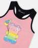 Organic Cotton Racerback Tank Top Candy Pink And Black - G30K70_605