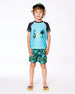 Short Sleeve Rashguard Black And Turquoise - G30NB10_385