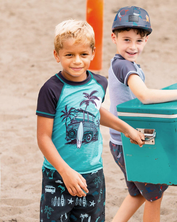 Short Sleeve Rashguard Light Blue And Black - G30NB10_999