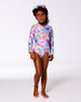 Printed Long Sleeve Rashguard Butterflies On Multicolored Background - G30NG21_058