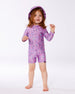 Printed Long Sleeve One-Piece Rashguard Old Mauve And Multicolored Butterflies - G30NG60_054
