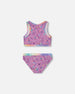 Printed Two-Piece Swimsuit Old Mauve And Multicolored Butterflies - G30NG62_054