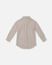 Long Sleeve Button Down Shirt Light Taupe - G30R15_147