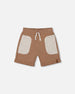French Terry Short With Contrast Pockets Beige And Off-White - G30U29_919
