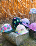 Printed Cap Butterflies On Multicolored And Black Background - G30VGC_058
