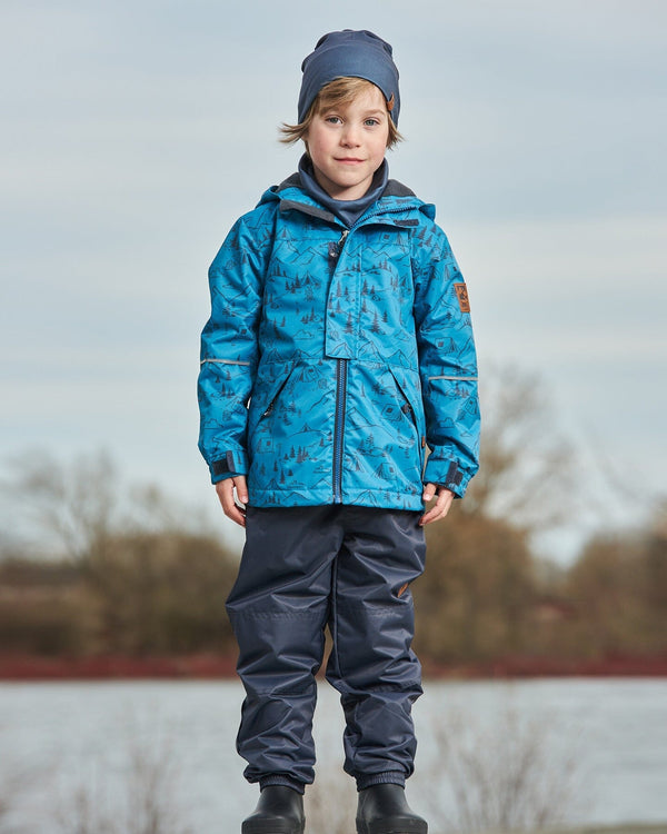 Two-Piece Mid-Season Outerwear Set Blue And Gray - G30W52_493