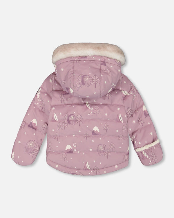 Two-Piece Baby Snug Snowsuit Purple Bear Print - H10A501_003