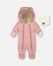 One-Piece Baby Layette Snowsuit Designed For Car Seat Dusty Pink - H10A602_637