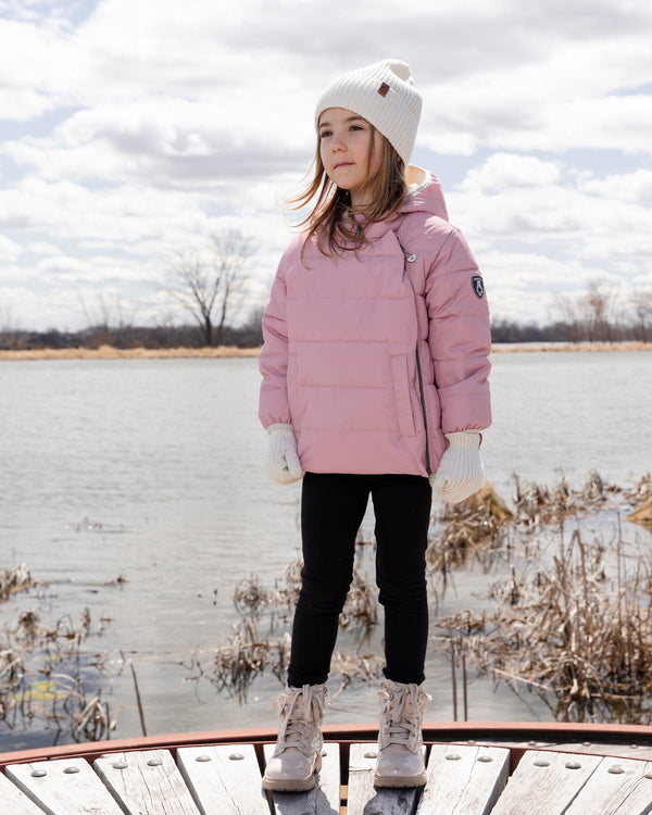 Compressible Winter Puffy Coat Designed For Car Seat Dusty Pink - H10B500_637