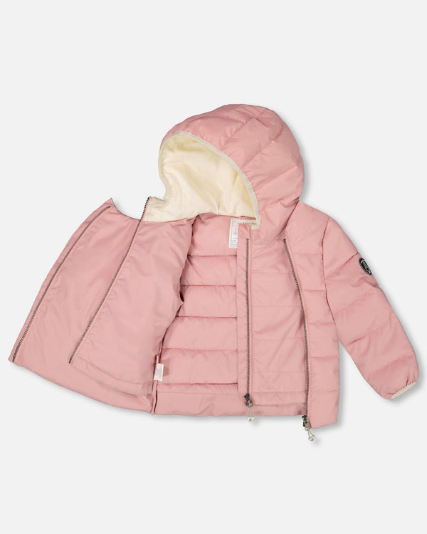 Compressible Winter Puffy Coat Designed For Car Seat Dusty Pink - H10B500_637