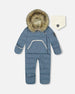 One-Piece Baby Snug Snowsuit Designed For Car Seat Dark Gray Blue - H10B701_454