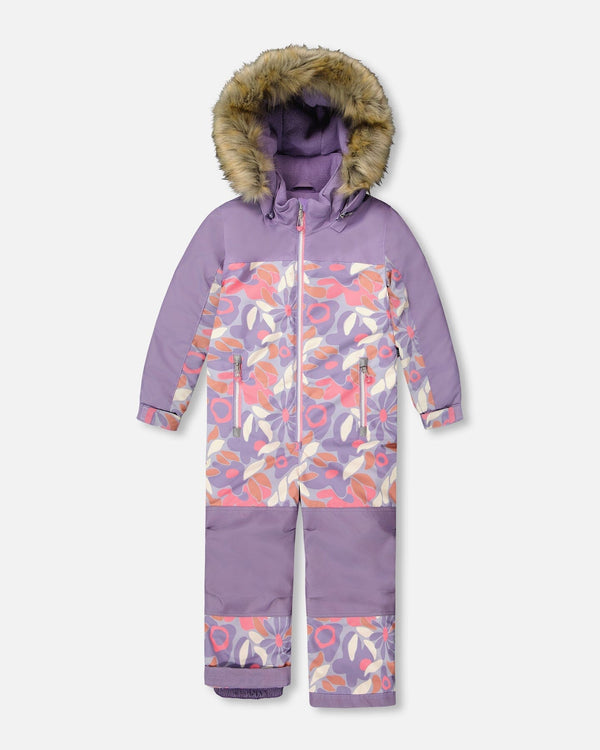 One-Piece Discover Snowsuit Lilac Retro Flower Print - H10DG77_014