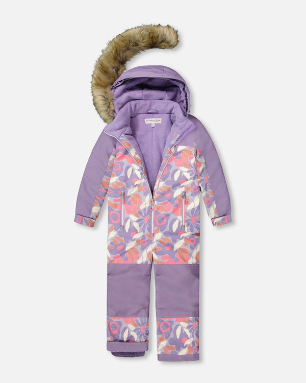 One-Piece Discover Snowsuit Lilac Retro Flower Print - H10DG77_014