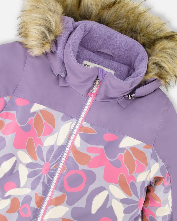 One-Piece Discover Snowsuit Lilac Retro Flower Print - H10DG77_014