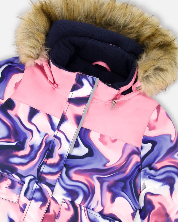 Two-Piece Discover Snowsuit With Printed Jacket Navy Blue - H10DG80_479