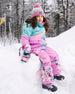 Two-Piece Play Snowsuit Pink Watercolor Flower Print - H10EG90_012