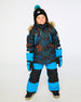 Two-Piece Play Snowsuit With Printed Jacket Blue Snowsuits Deux par Deux