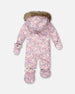 One-Piece Baby Play Snowsuit Designed For Car Seat Lilac Cat Print - H10PBG74_008