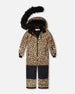 One-Piece Play Snowsuit Beige Leopard - H10PG30_042