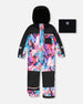 One-Piece Play Snowsuit Black Butterfly Print - H10PG70_010
