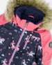 One-Piece Play Snowsuit Navy Unicorn Print - H10PG71_037
