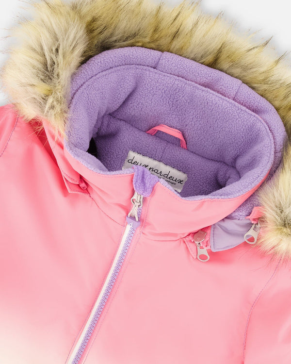 Two-Piece Play Snowsuit Black Retro Flower Print - H10PG86_013