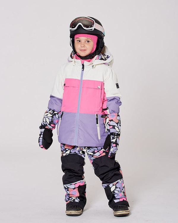 Two-Piece Teknik Snowsuit Black Retro Flower Print - H10TG92_013