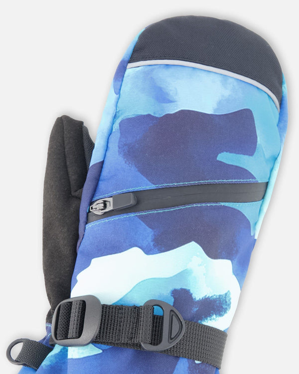 Winter Mittens Teknik Teal Blue Camouflage - H10XM201_189