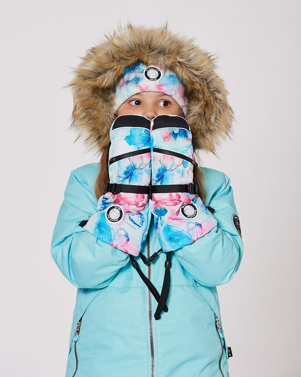 Winter Mittens Teknik Blue Flower Print - H10XM203_020