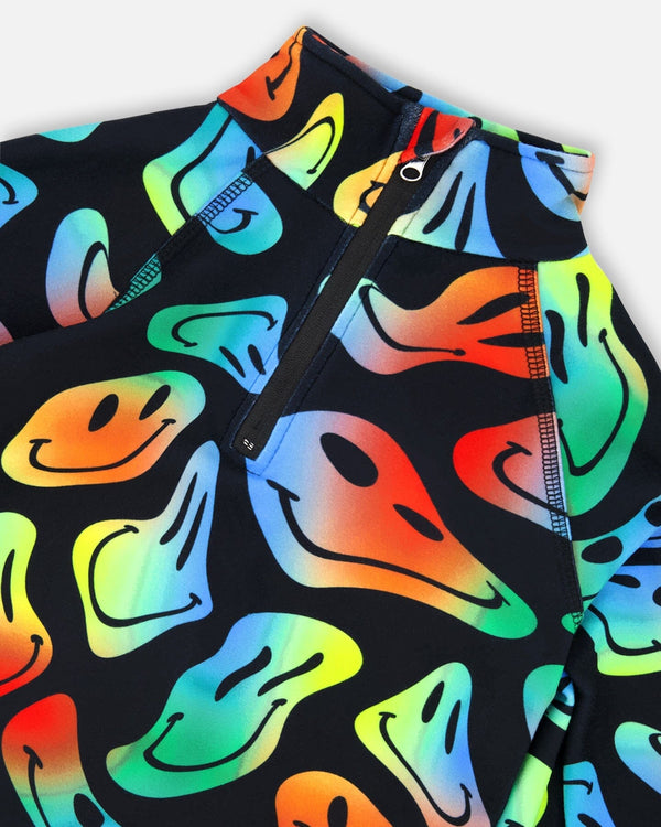 Two-Piece Thermal Underwear Set Smiley Face Boy - H10Y600_033