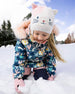 Lined Knit Hat With Ears Off-White And Pink - H10Z12_000