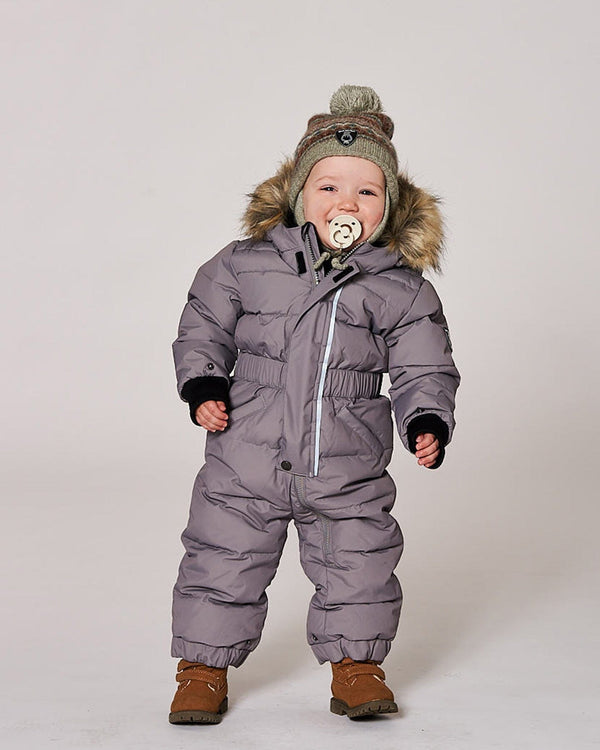 Lined Baby Knit Pompom Hat With Ear Flaps Blue Purple - H10ZA04_969