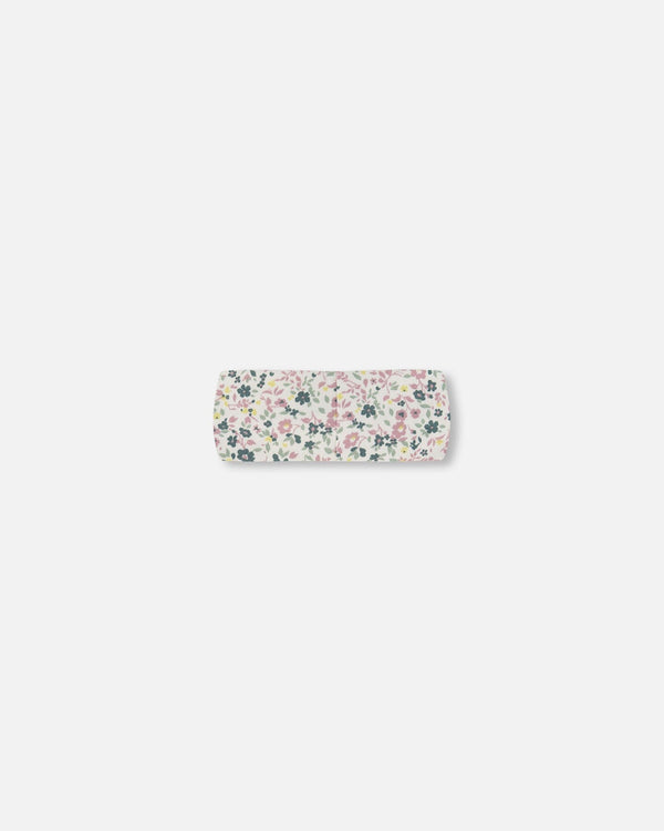 Organic Cotton Headband Off-White Floral - H20AHB_045