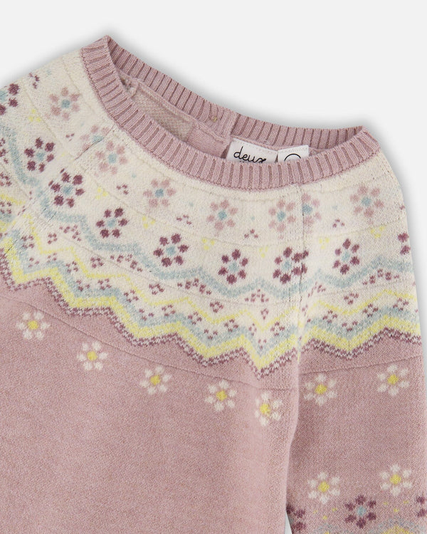 Jacquard Knitted Romper Keepsake Lilac - H20AT40_557