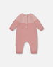 Knitted Bi-Color Cat Romper Old Pink - H20BT42_000