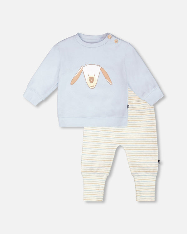Organic Cotton Pant And Top Set Light Blue - H20C10_193