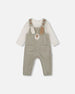 Onesie And Stretchy Corduroy Overalls Set Jade Green - H20C44_325