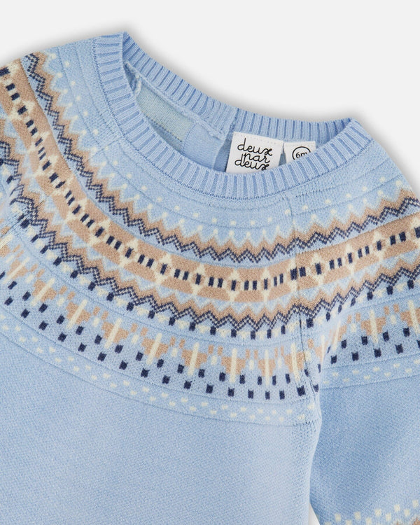 Knitted Jacquard Romper Light Blue - H20DT44_971