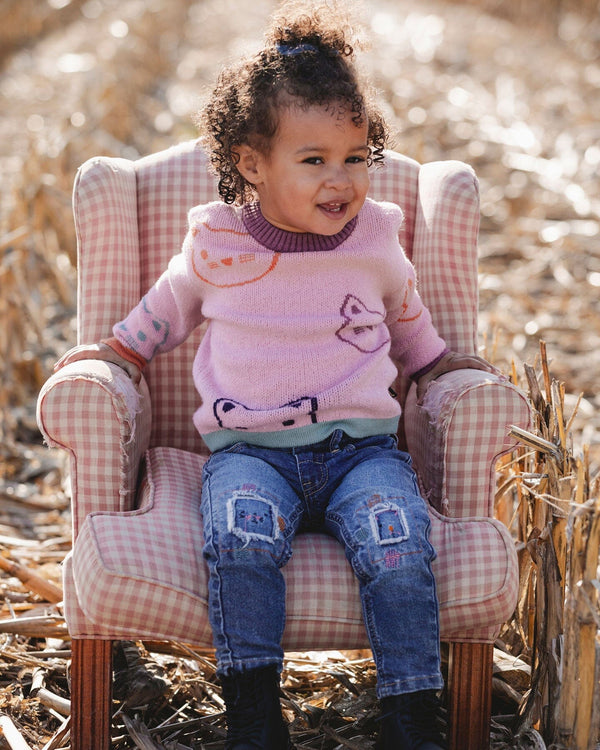 Jeans Blue Denim With Embroideries - H20E20_123